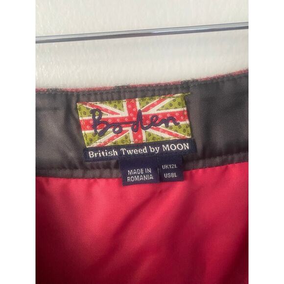 BODEN British Tweed by Moon 100% Wool Polka Dot Crossover Mini Skirt 8L - Picture 5 of 7